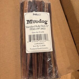 Moodog 12" Beef Bully Sticks Grass fed Free Range Dog Treats 25 count High End
